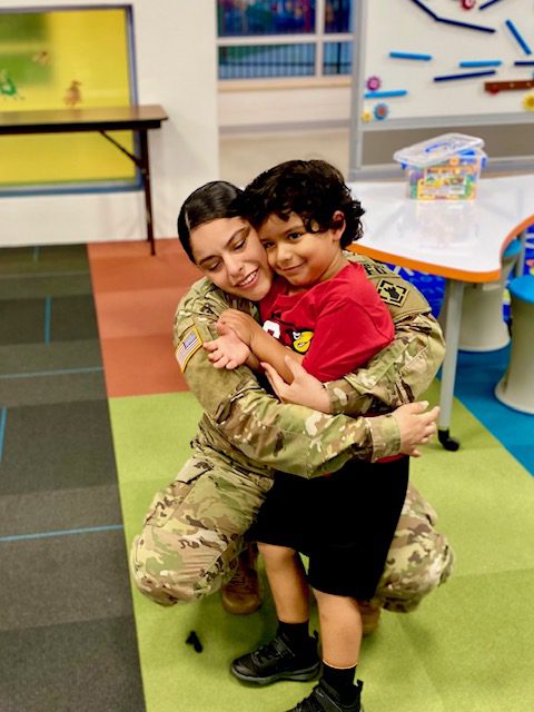 Army SSgt. Lucy Trevino returns from deployment with a big surprise for 5-year old son