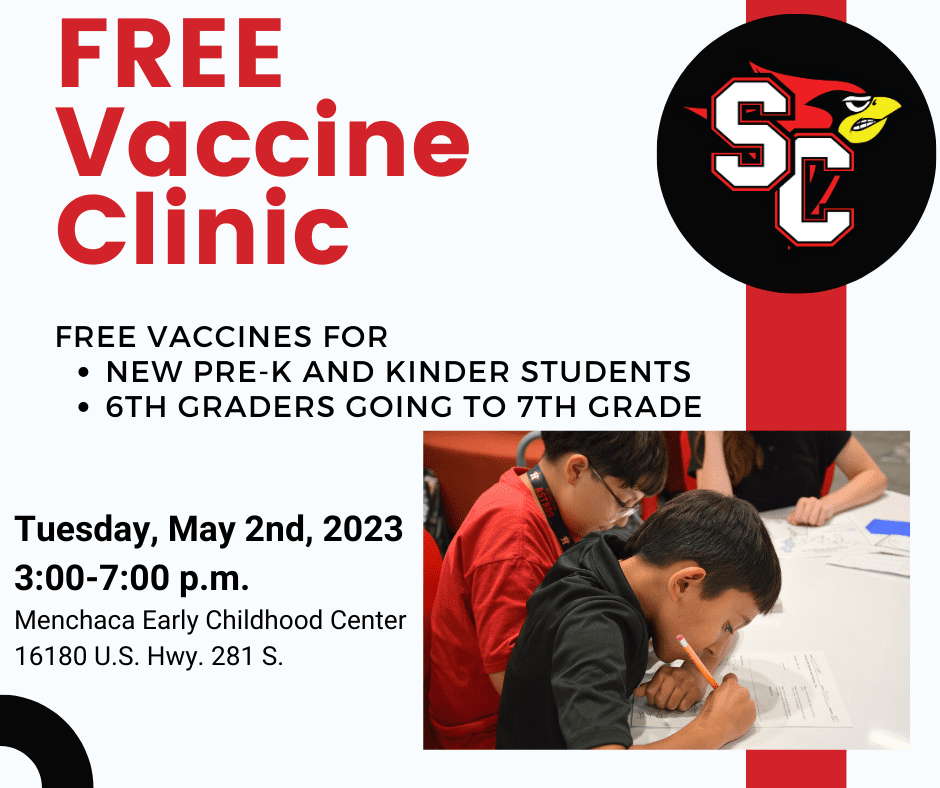 Free Vaccines May 2 3pm-7pm at Menchaca ECC