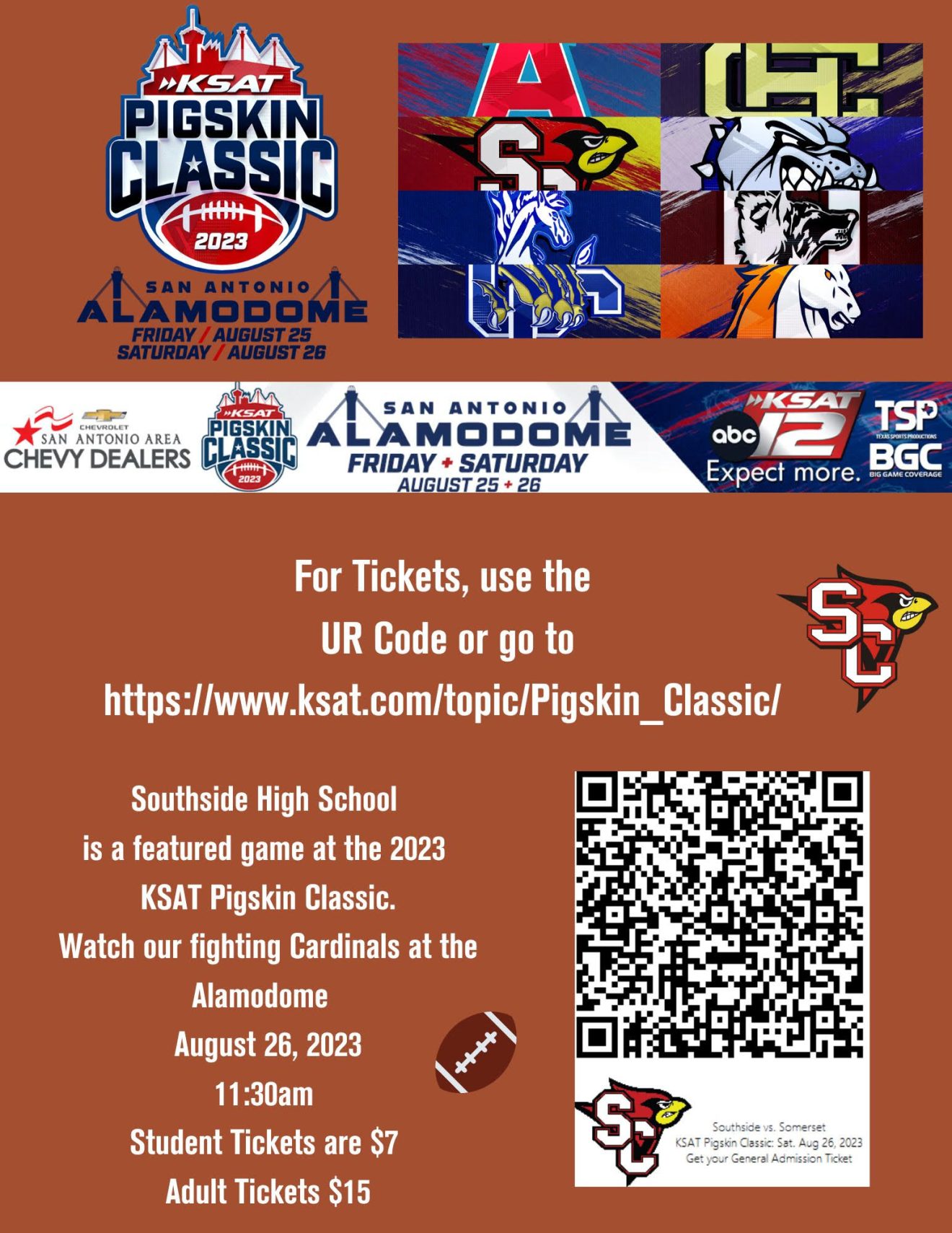 KSAT 12 Pigskin Classic Tickets on Sale now for Southside Cardinals vs. Somerset Bulldogs