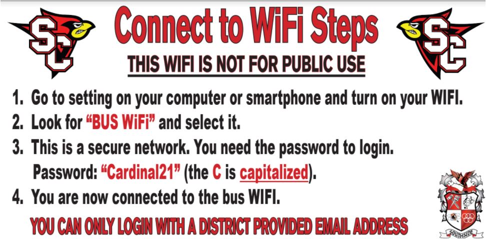 FREE WIFI on Southside ISD Buses - Locations and Logins