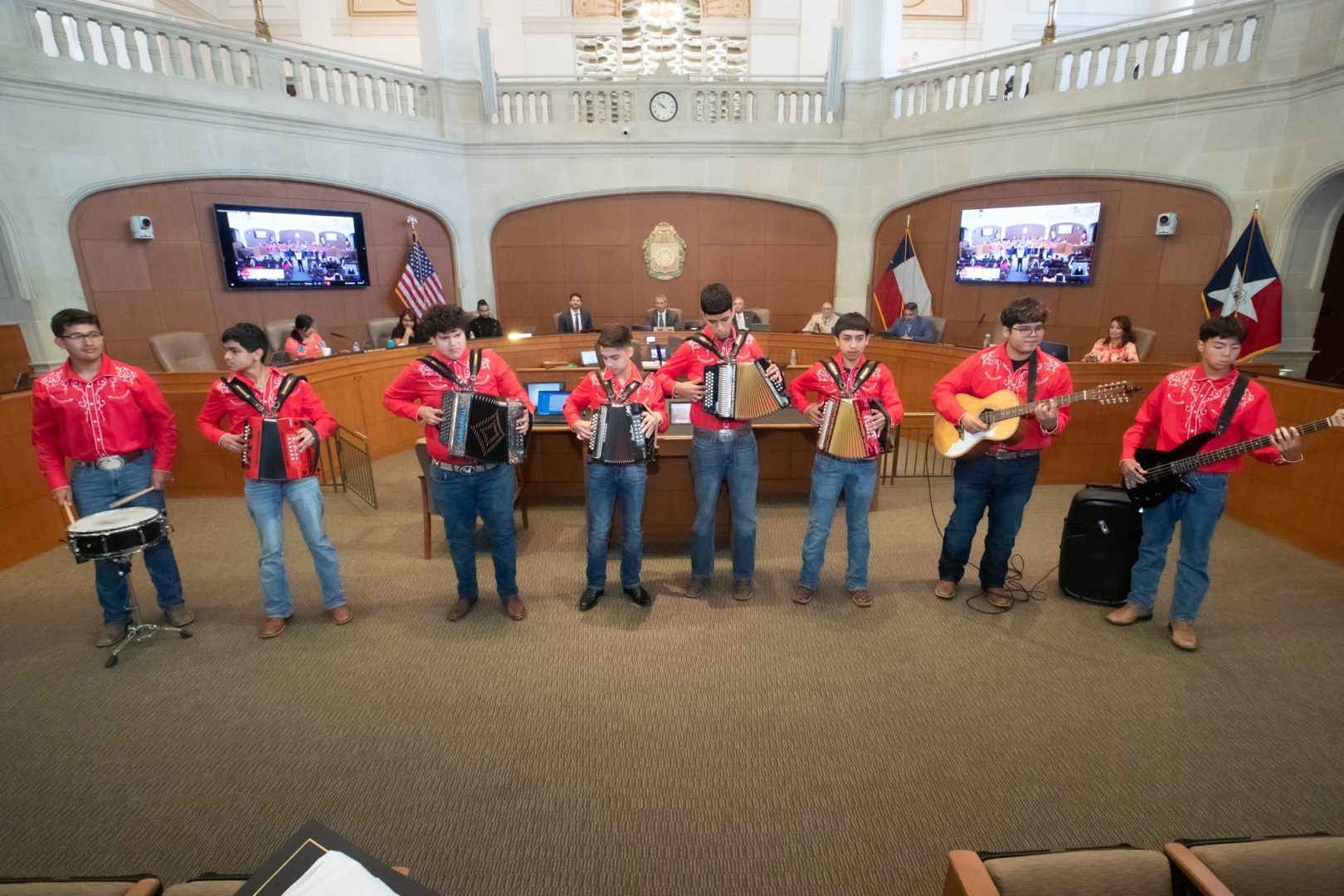 Conjunto Cardenales play at City Council Chambers
