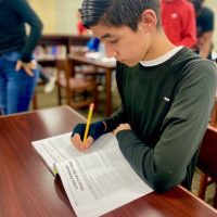 Student prepares for Texas Success Initiative exam.