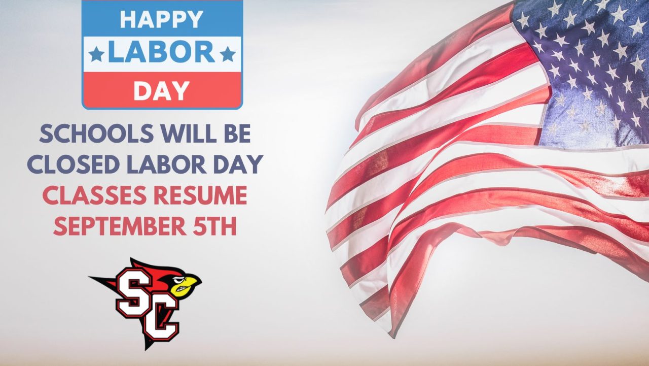 White and Red Illustration Greeting Labor Day Facebook Cover